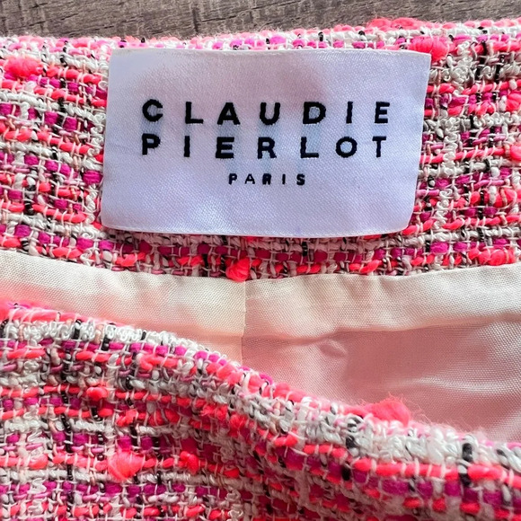 CLAUDIE PIERLOT Tweed Skort Neon Pink - Picture 6 of 8